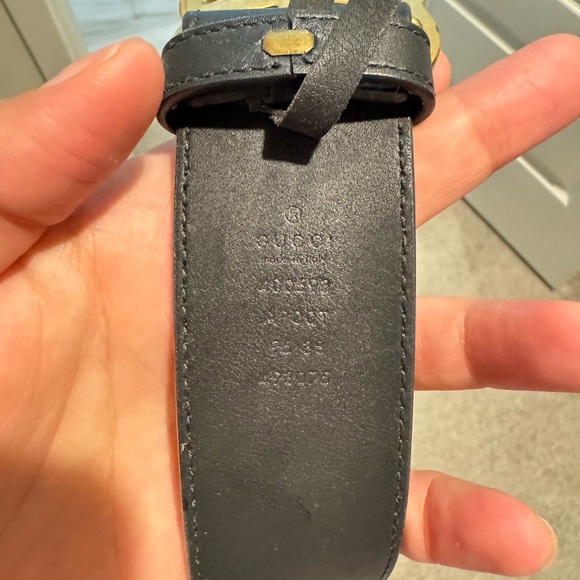 Gucci Gold and Black Belt with Iconic Double G Buckle